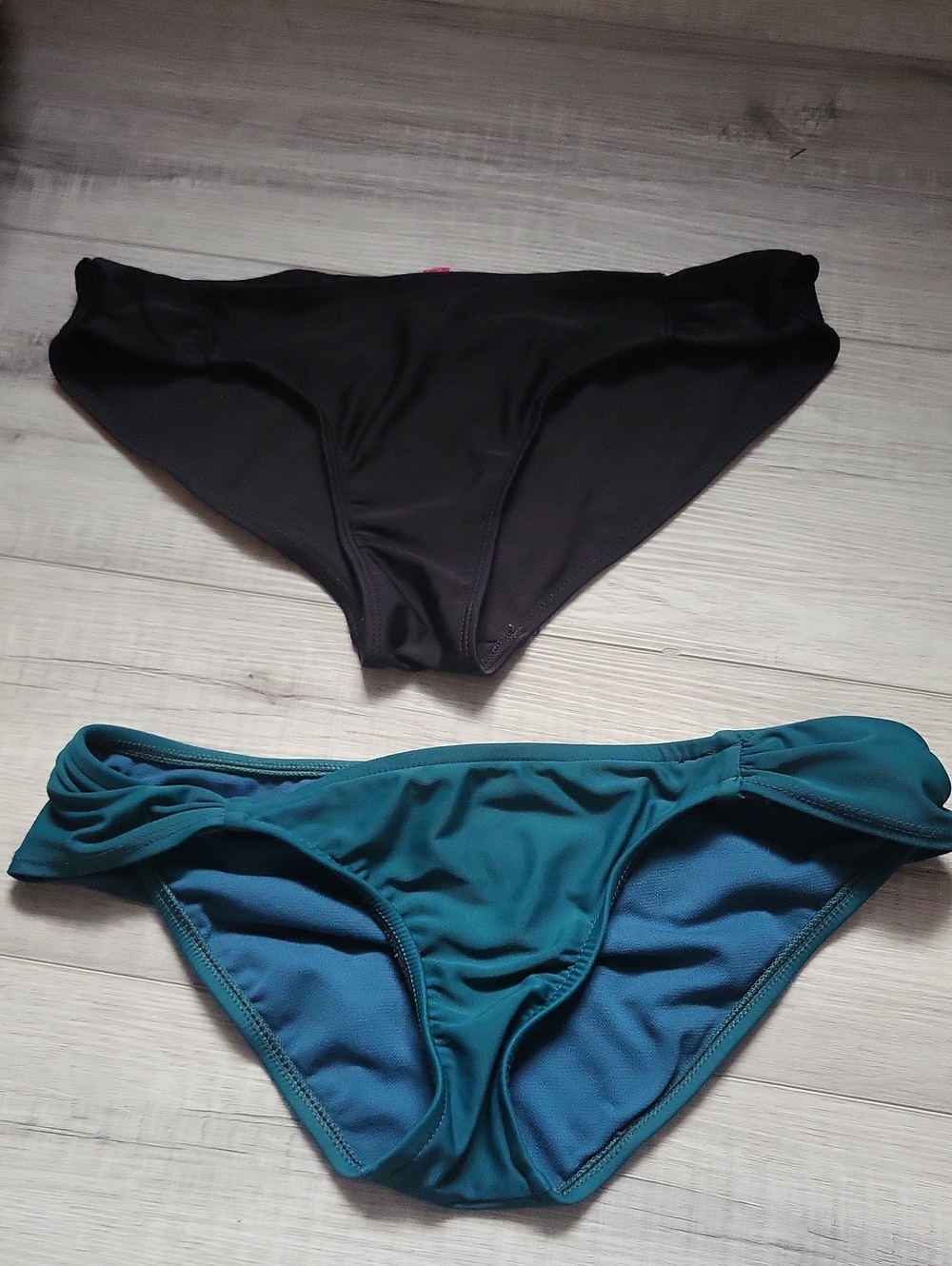 Women’s Bikini Bottoms — Black & Teal Swim Briefs